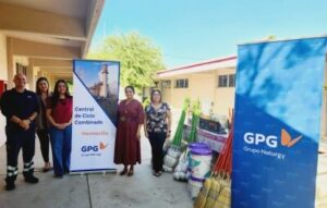 The Hermosillo Campus I workers pose next to the GPG logo.